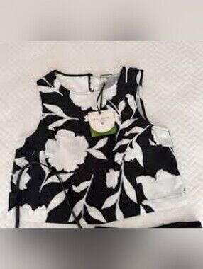 Black & White Floral Crop Top